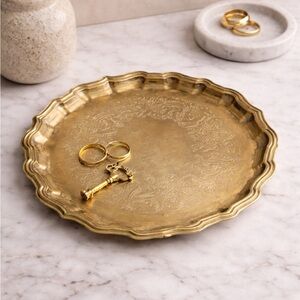 Vintage Birks Brass Tray Scalloped Edge Etched Vanity Catchall Canada